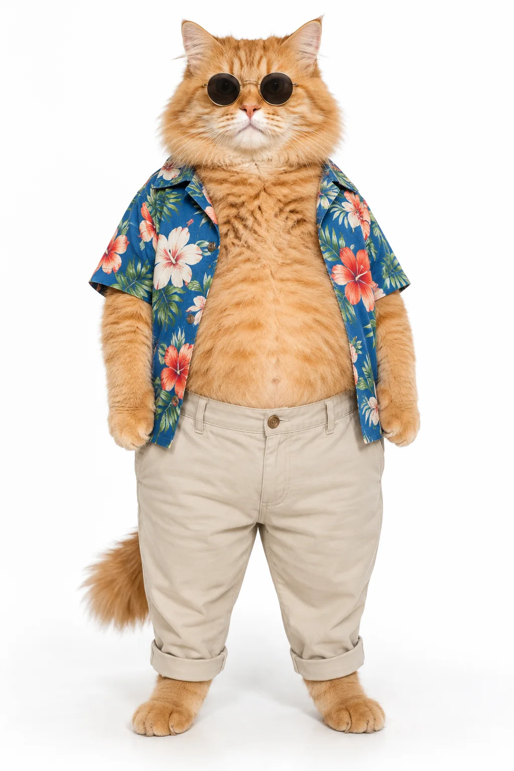 The big cat, its whole figure
